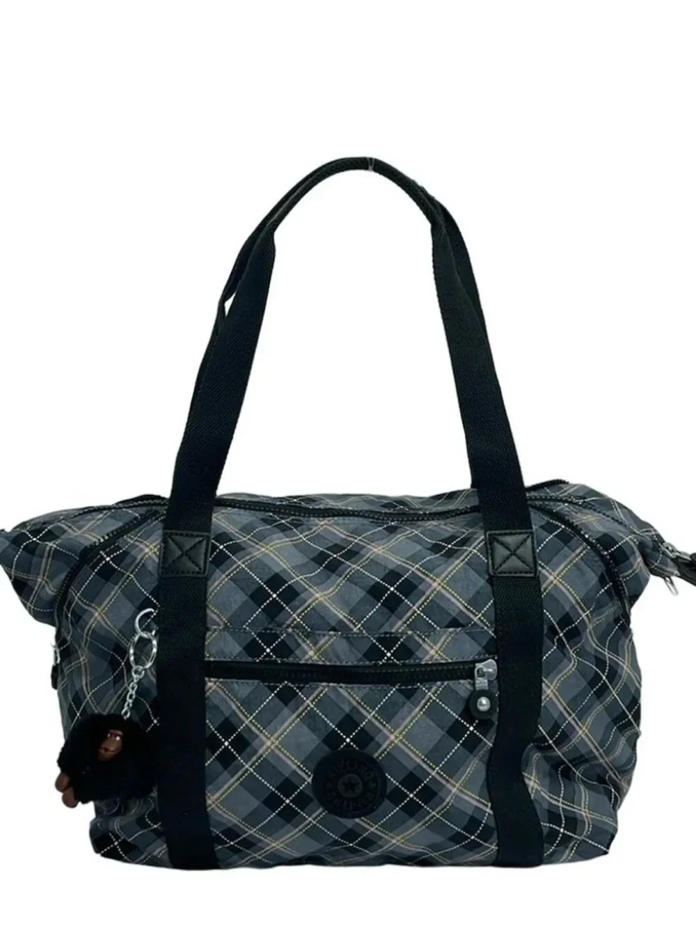 Kipling Dark Gray Black Multi Nylon Shoulder Bag
